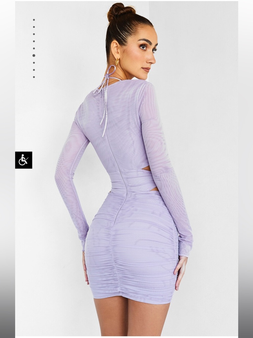 NWT Mistress Rocks Cutout Ruched Bodycon Dress in Lavender Sz S House of Cb - Picture 5 of 5